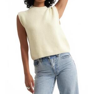 NEW CALLAHAN shaker knit crewneck muscle tee in cream